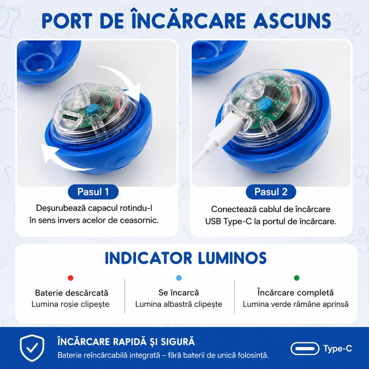 Minge interactiva cu miscare automata pentru caini