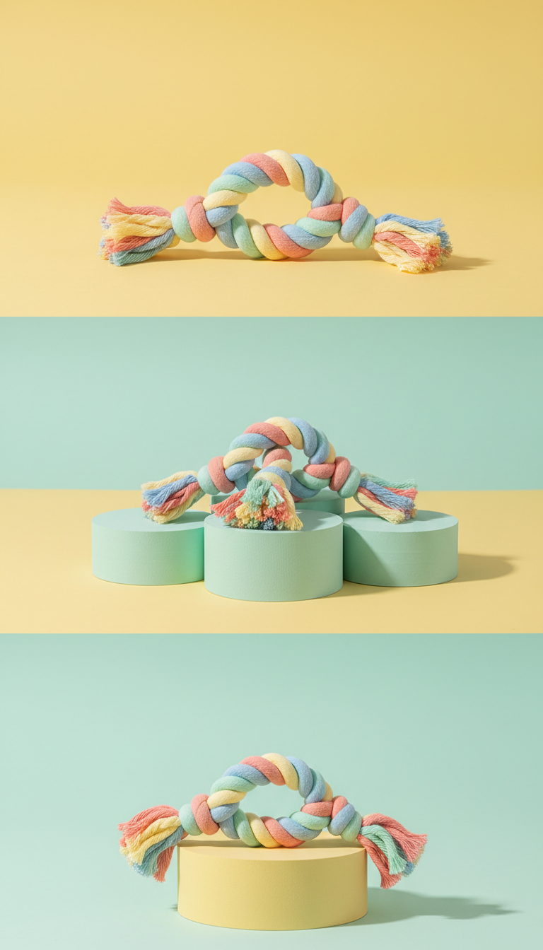 Plush Rainbow Rope with Squeaker